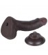 Dildo Dual Layer Piel Deslizante 7.5 Negro testiculos