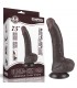 Dildo Dual Layer Piel Deslizante 7.5 Negro testiculos