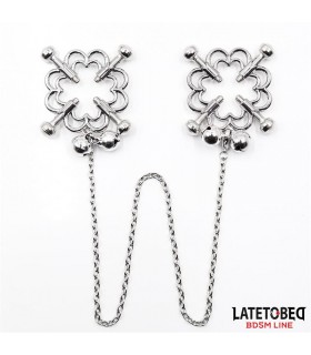 Pinzas de Metal para Pezones con Cadena y Cascabeles