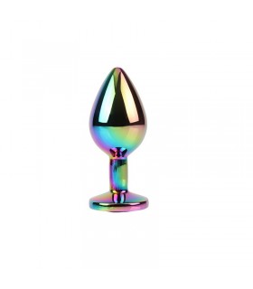 Rainbow Gem Plug Anal Multicolor con Joya Talla M