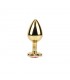 Rosy Heart Plug Anal dorado con Joya Talla M
