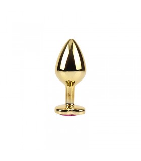 Rosy Heart Plug Anal dorado con Joya Talla M