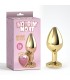 Rosy Heart Plug Anal dorado con Joya Talla M