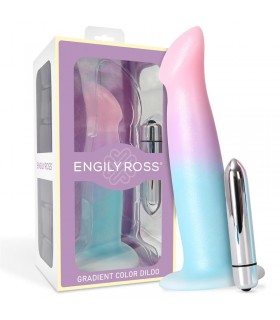 Dildo con Vibración Silicona Líquida Color Degradado y Vento