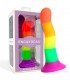 Dildo Silicona Líquida Color Arcoiris 18 cm