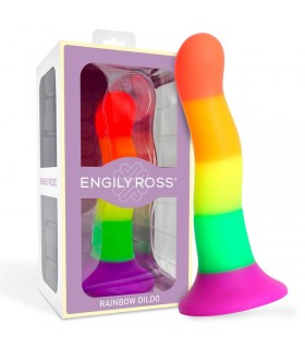 Dildo Silicona Líquida Color Arcoiris 18 cm