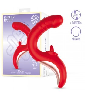 Drako Vibrador con Thrusting y Lengua Oscilante 360º
