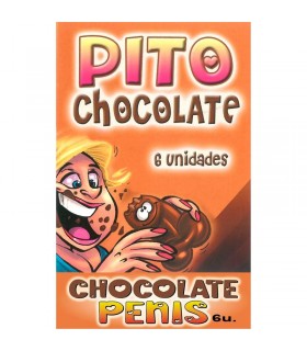 Caja Comic Forma Pene Chocolate Negro 6 unidades
