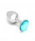 Plug Anal de Metal Sofia con Joya Azul