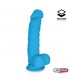 Dildo Realista Silicona Líquida Dual Layer 8 Azul