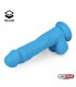 Dildo Realista Silicona Líquida Dual Layer 8 Azul