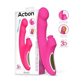 Enles Vibrador con Beating Ball, Thrusting y Función de Calo