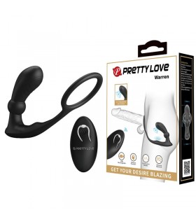 Warren Plug Anal y Anillo para el Pene con Vibración y Pulsa