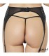 Luva Set de Liguero con Encaje Floral y Tanga