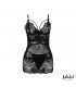 Lila Babydoll Espalda Abierta y Tanga