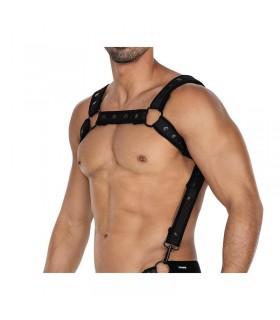 H4RNESS05 Arnés de Pecho Neon Negro Talla Única