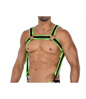 H4RNESS05 Arnés de Pecho Neon Verde Talla Única