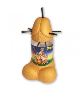 Cubalitro con Forma de Pene 5 Pajitas Gold Edition