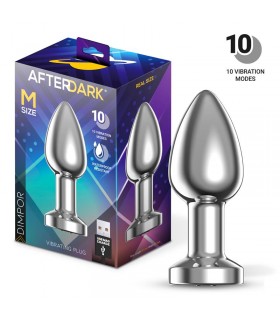 Dimpor Plug Anal Cromado con Vibración USB Magnético Talla M