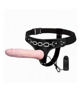 Baile Arnés con Dildo Vibrador Natural 18.5 cm