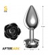Plug Anal de Metal con Rosa Negra en la Base Talla S