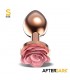 Plug Anal de Metal Oro Rosa con Rosa Rosa en la Base Talla S