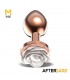 Plug Anal de Metal Oro Rosa con Rosa Blanca en la Base Talla
