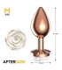 Plug Anal de Metal Oro Rosa con Rosa Blanca en la Base Talla