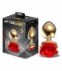 Plug Anal de Metal Dorado con Rosa Roja en la Base Talla S