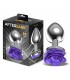 Plug Anal de Metal con Rosa Púrpura en la Base Talla M