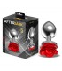 Plug Anal de Metal con Rosa Roja en la Base Talla S