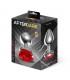 Plug Anal de Metal con Rosa Roja en la Base Talla S