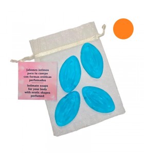 Set de 4 Mini Jabones en Forma de Vagina Naranja Aromatizado