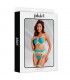 Harlow Set Sujetador, Tanga, Liguero y Liga Amarillo y Azul