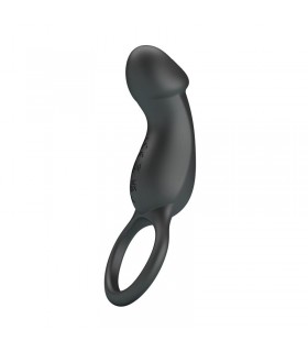 Trae Anillo Vibrador  Silicona USB Negro