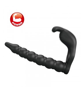 Blackney Anillo Vibrador con Plug Silicona Negro