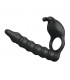 Blackney Anillo Vibrador con Plug Silicona Negro