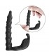 Blackney Anillo Vibrador con Plug Silicona Negro
