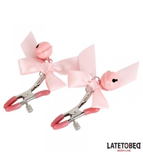 Pinzas para Pezones Lazo y Cascabel Rosa