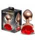 Rose Plug Anal Oro Rosa Base de Rosa Roja Talla L