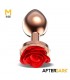 Rose Plug Anal Oro Rosa con Rosa Roja en la Base Talla M