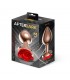 Rose Plug Anal Oro Rosa con Rosa Roja en la Base Talla M