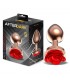 Rose Plug Anal Oro Rosa Rosa Roja en la Base Talla S