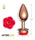 Rose Plug Anal Oro Rosa Rosa Roja en la Base Talla S