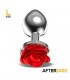 Plug Anal de Metal con Rosa Roja en la Base Talla L