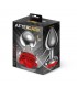 Plug Anal de Metal con Rosa Roja en la Base Talla L