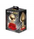 Plug Anal de Metal Dorado con Rosa Roja en la Base Talla L