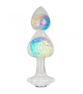 Gemoria Plug Anal de Silicona con Centro de Cristal Multicol