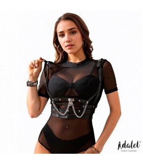 Thalia Arnés de Pecho con Cadena Cuero Vegano Talla Única