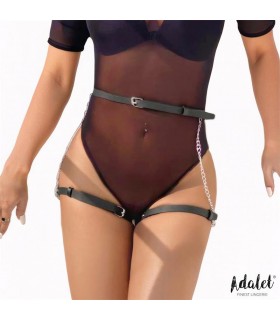 Oriana Cinturón Cuero Vegano con Cadenas Tall Única